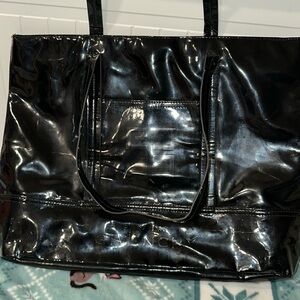 GIVENCHY PARFUMS PU VINIL BLACK  TOTE SHOPPING  BAG